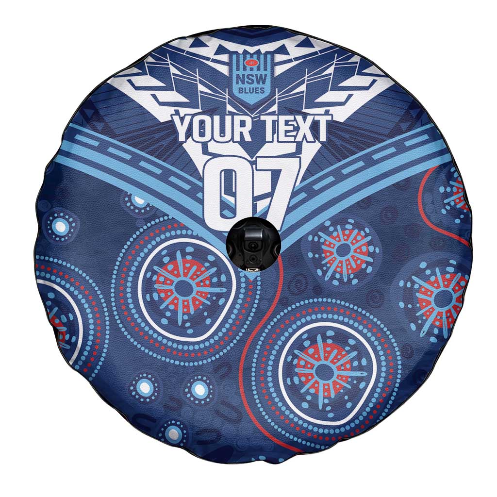 Personalized Australia NSW Blues Spare Tire Cover Indigenous Aboriginal Mix Polynesian Motifs