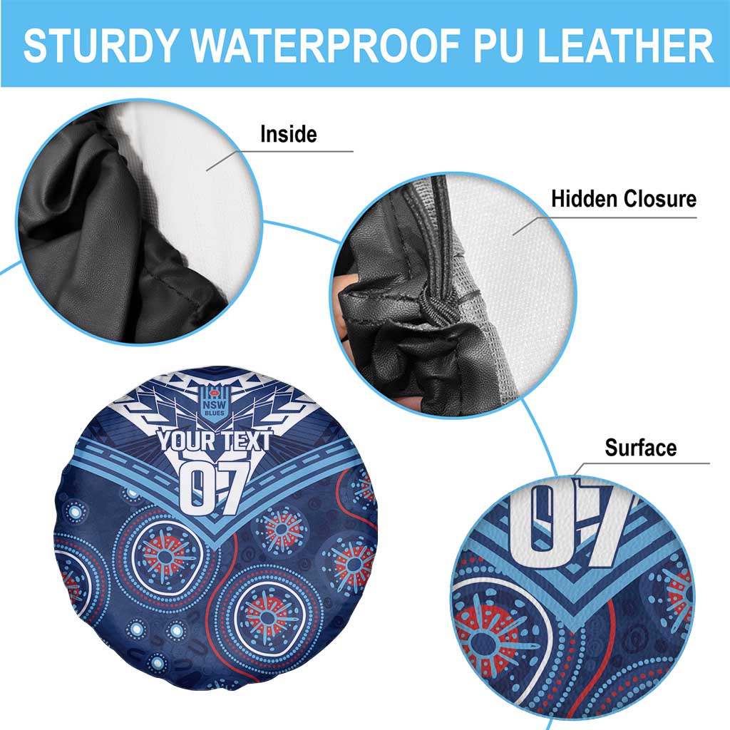 Personalized Australia NSW Blues Spare Tire Cover Indigenous Aboriginal Mix Polynesian Motifs