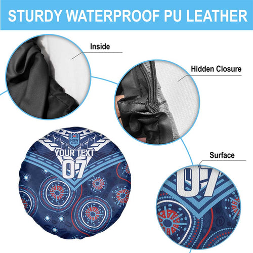 Personalized Australia NSW Blues Spare Tire Cover Indigenous Aboriginal Mix Polynesian Motifs