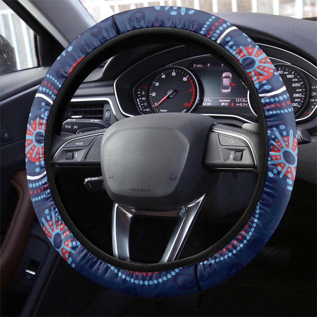 Australia NSW Blues Steering Wheel Cover Indigenous Aboriginal Mix Polynesian Motifs