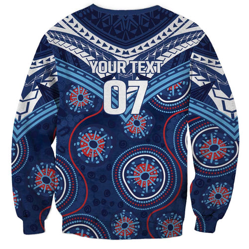 Personalized Australia NSW Blues Sweatshirt Indigenous Aboriginal Mix Polynesian Motifs