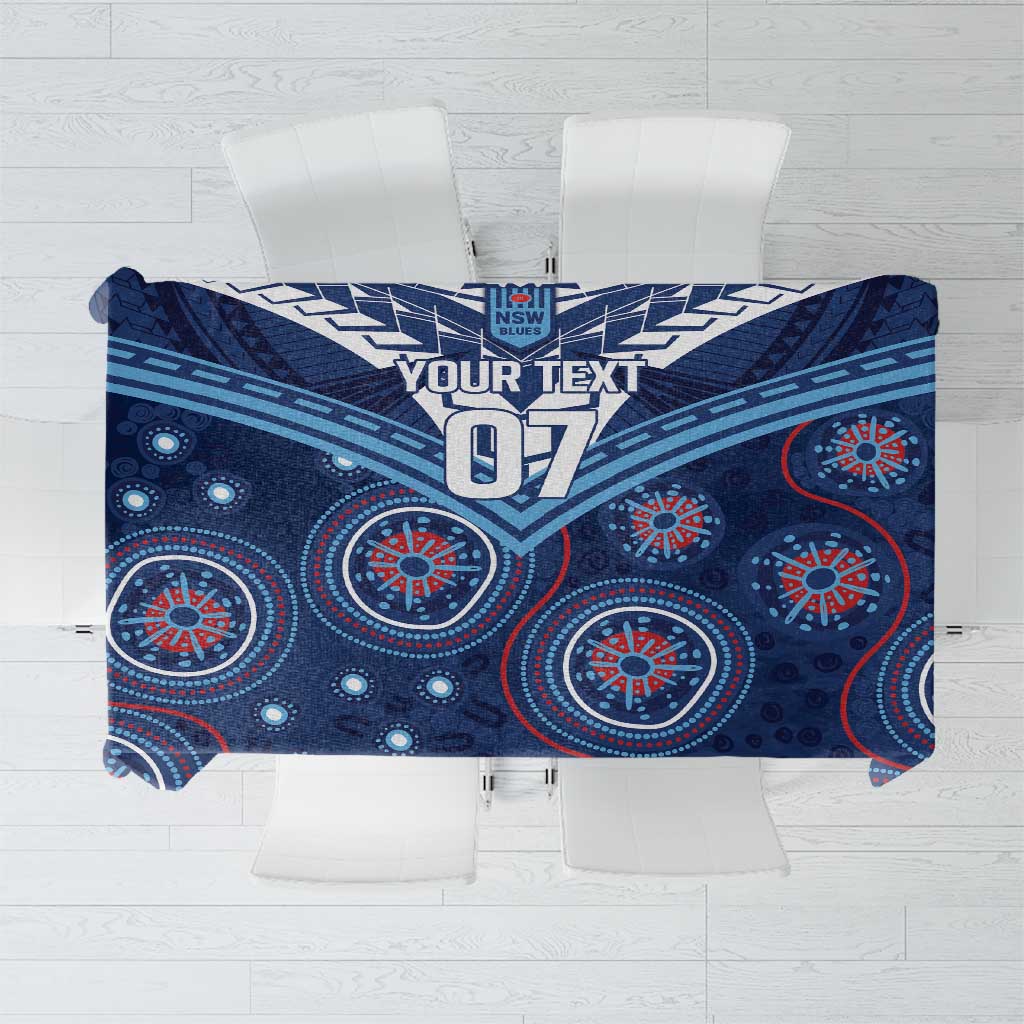 Personalized Australia NSW Blues Tablecloth Indigenous Aboriginal Mix Polynesian Motifs