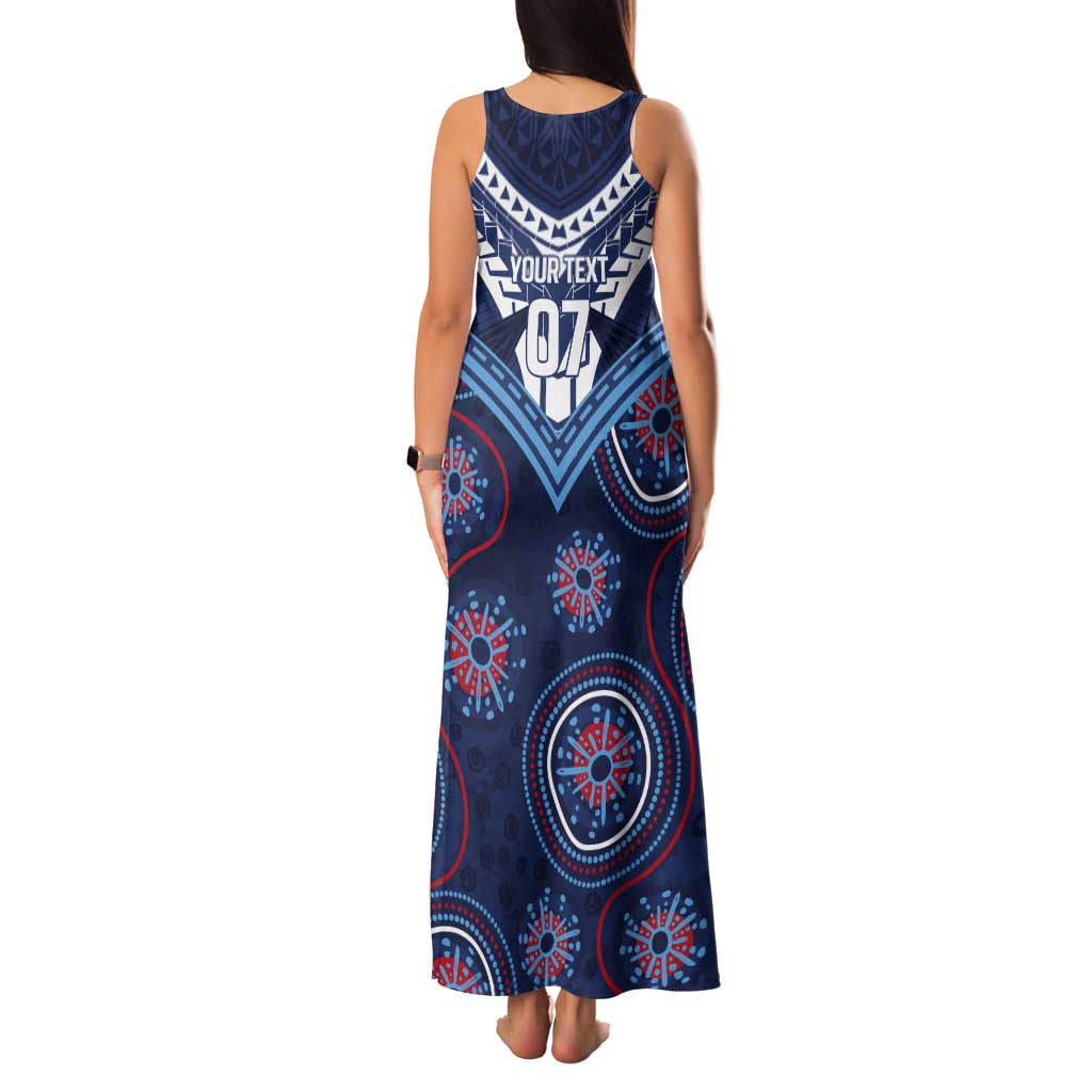 Personalized Australia NSW Blues Tank Maxi Dress Indigenous Aboriginal Mix Polynesian Motifs