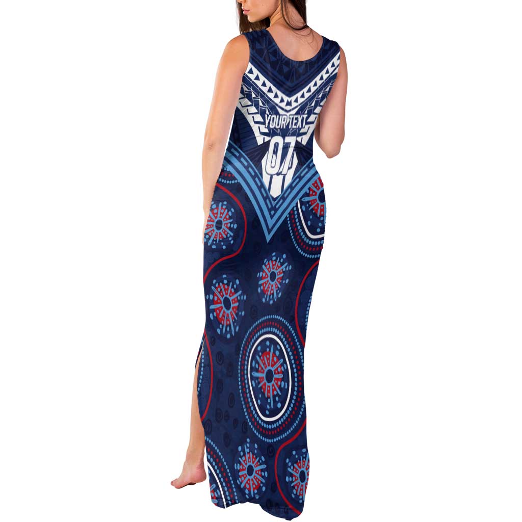 Personalized Australia NSW Blues Tank Maxi Dress Indigenous Aboriginal Mix Polynesian Motifs