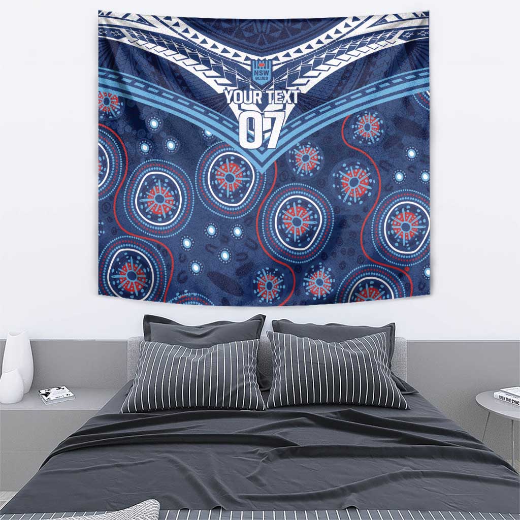 Personalized Australia NSW Blues Tapestry Indigenous Aboriginal Mix Polynesian Motifs