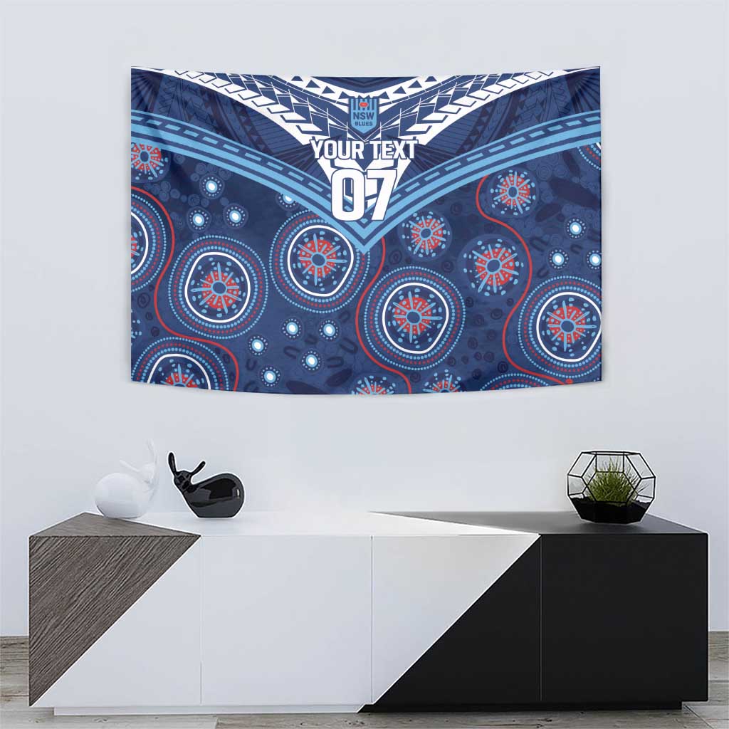Personalized Australia NSW Blues Tapestry Indigenous Aboriginal Mix Polynesian Motifs