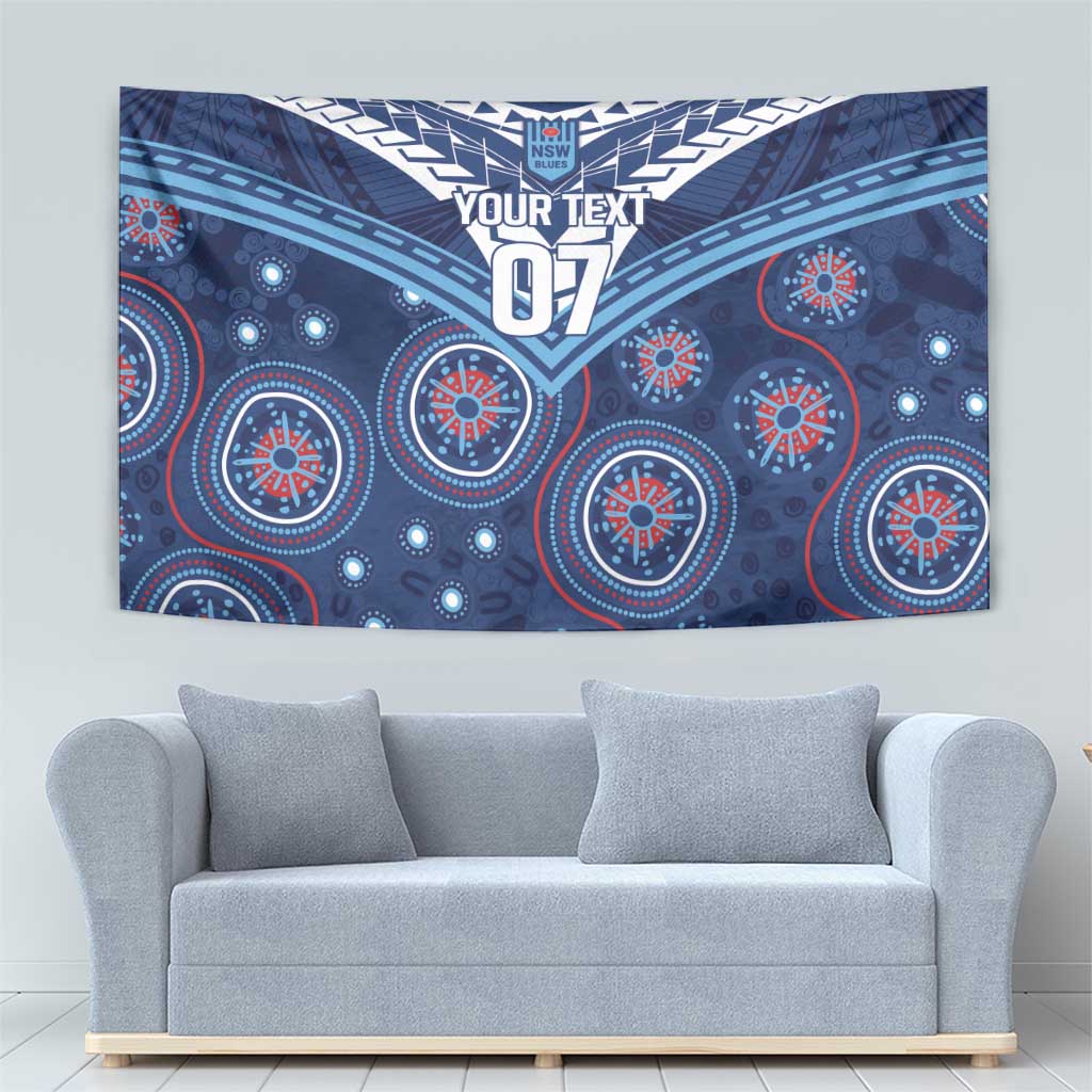 Personalized Australia NSW Blues Tapestry Indigenous Aboriginal Mix Polynesian Motifs
