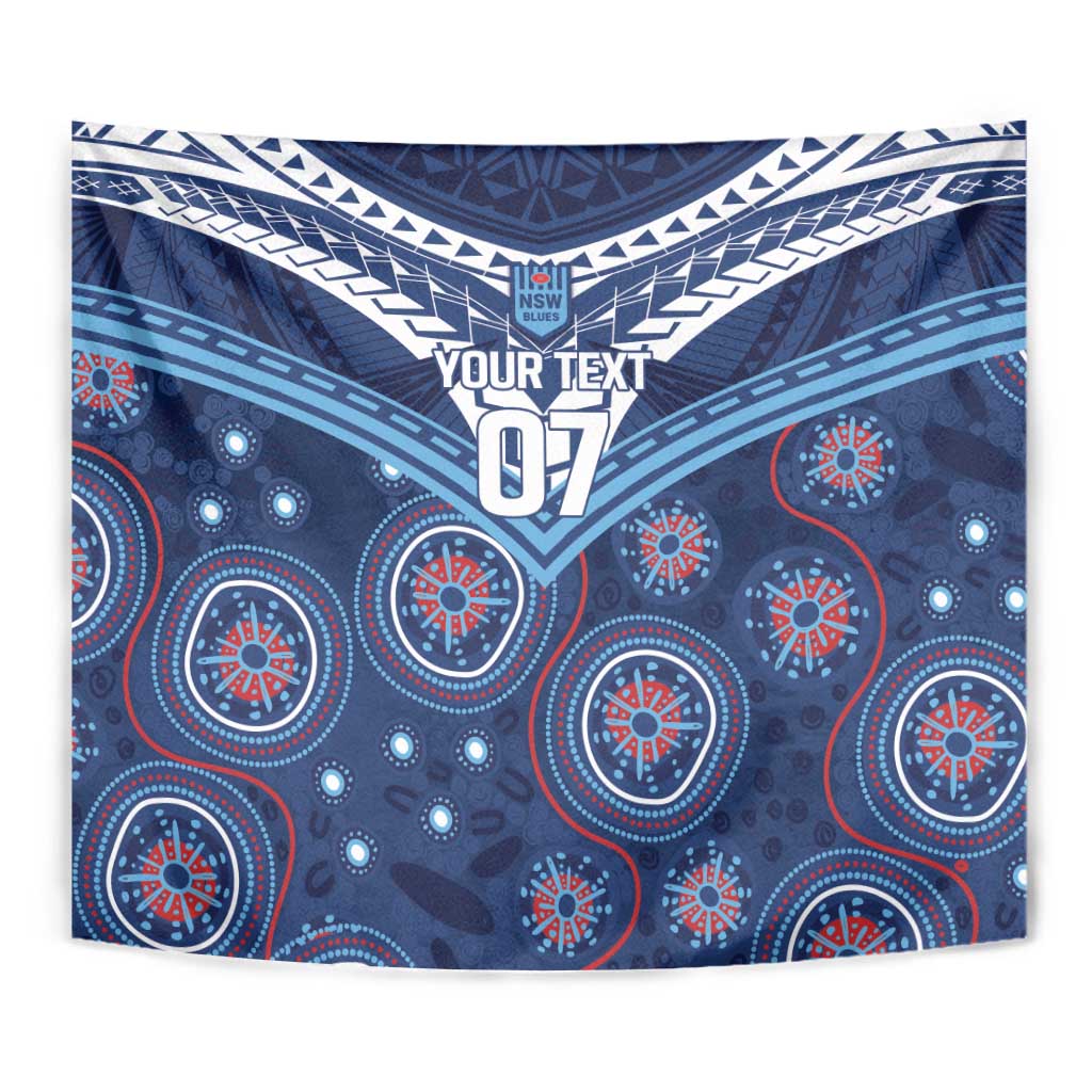 Personalized Australia NSW Blues Tapestry Indigenous Aboriginal Mix Polynesian Motifs