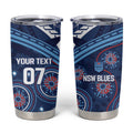 Personalized Australia NSW Blues Tumbler Cup Indigenous Aboriginal Mix Polynesian Motifs