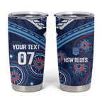 Personalized Australia NSW Blues Tumbler Cup Indigenous Aboriginal Mix Polynesian Motifs