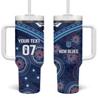 Personalized Australia NSW Blues Tumbler With Handle Indigenous Aboriginal Mix Polynesian Motifs
