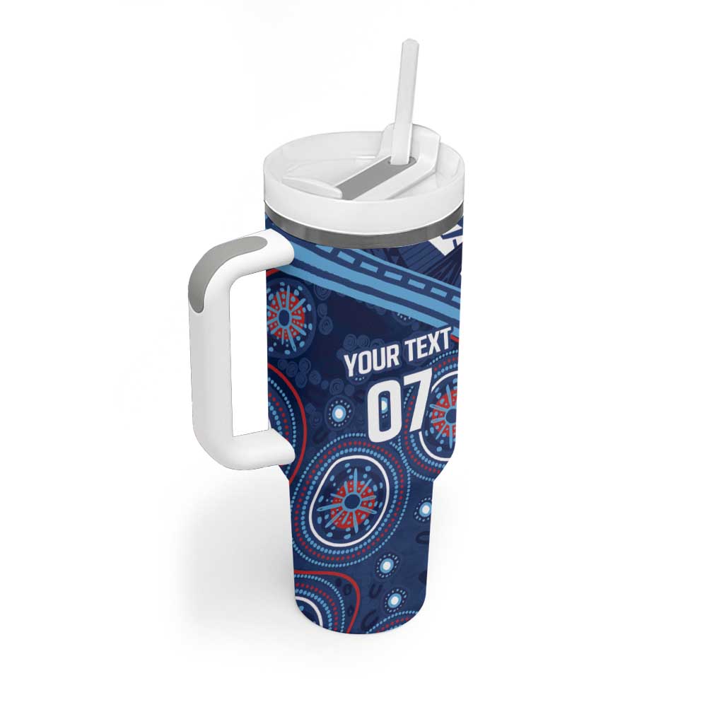 Personalized Australia NSW Blues Tumbler With Handle Indigenous Aboriginal Mix Polynesian Motifs