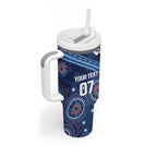 Personalized Australia NSW Blues Tumbler With Handle Indigenous Aboriginal Mix Polynesian Motifs
