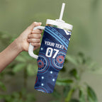 Personalized Australia NSW Blues Tumbler With Handle Indigenous Aboriginal Mix Polynesian Motifs