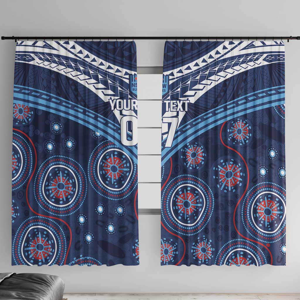 Personalized Australia NSW Blues Window Curtain Indigenous Aboriginal Mix Polynesian Motifs