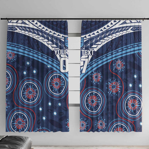 Personalized Australia NSW Blues Window Curtain Indigenous Aboriginal Mix Polynesian Motifs