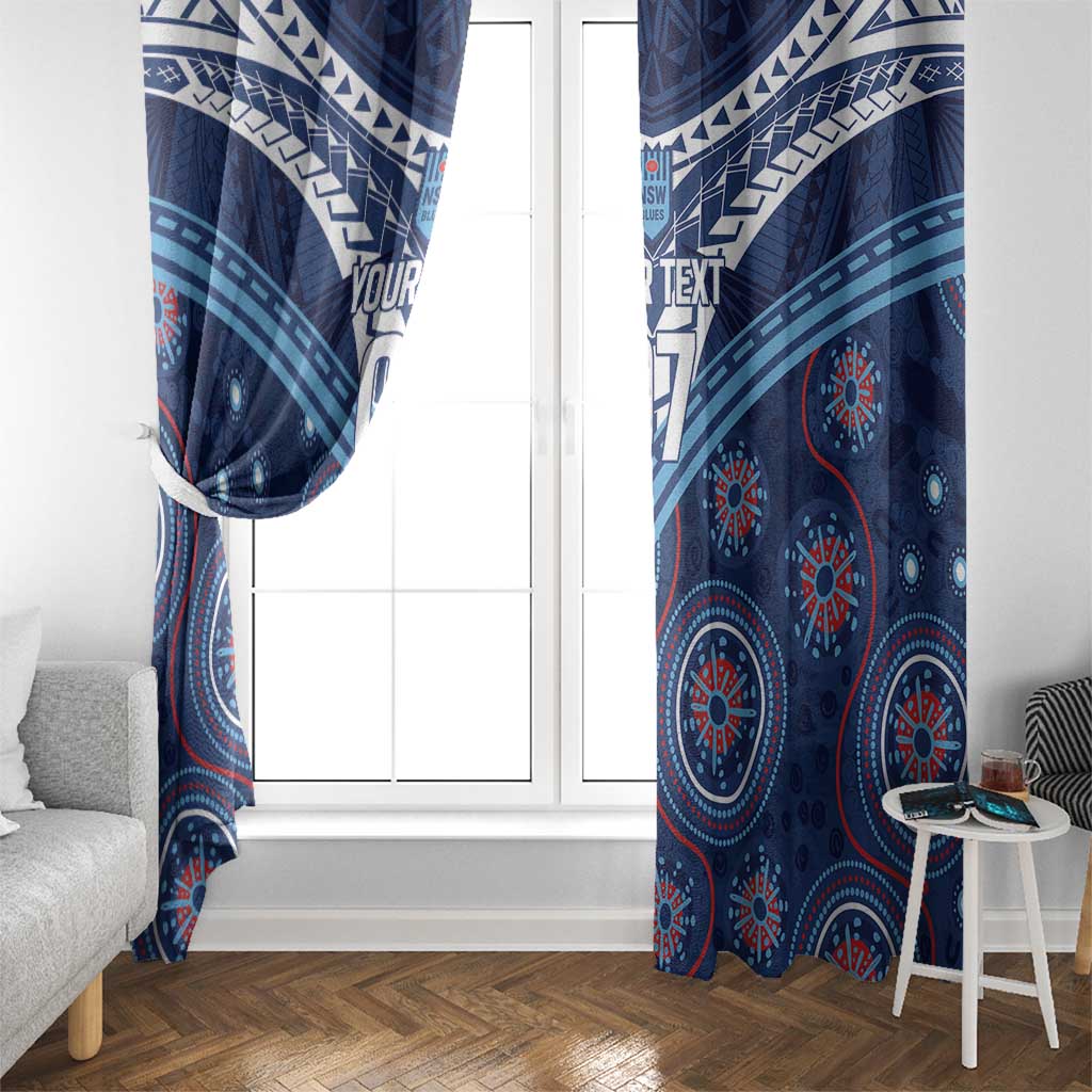 Personalized Australia NSW Blues Window Curtain Indigenous Aboriginal Mix Polynesian Motifs