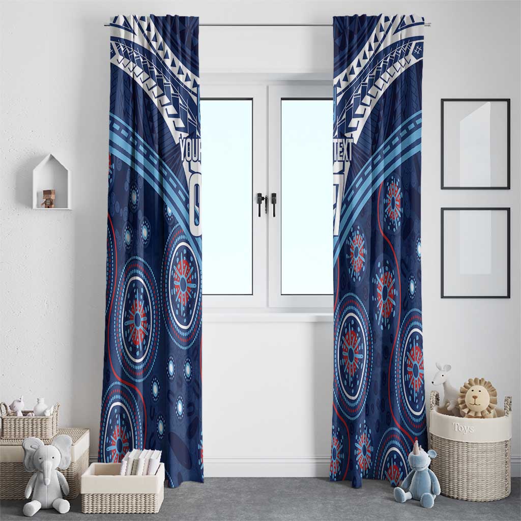 Personalized Australia NSW Blues Window Curtain Indigenous Aboriginal Mix Polynesian Motifs