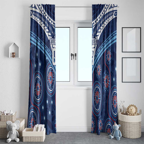 Personalized Australia NSW Blues Window Curtain Indigenous Aboriginal Mix Polynesian Motifs