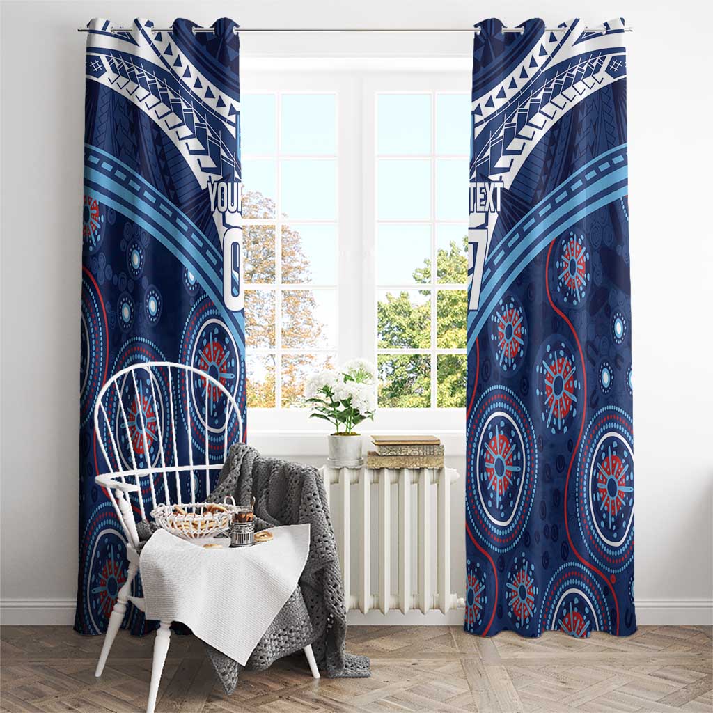 Personalized Australia NSW Blues Window Curtain Indigenous Aboriginal Mix Polynesian Motifs