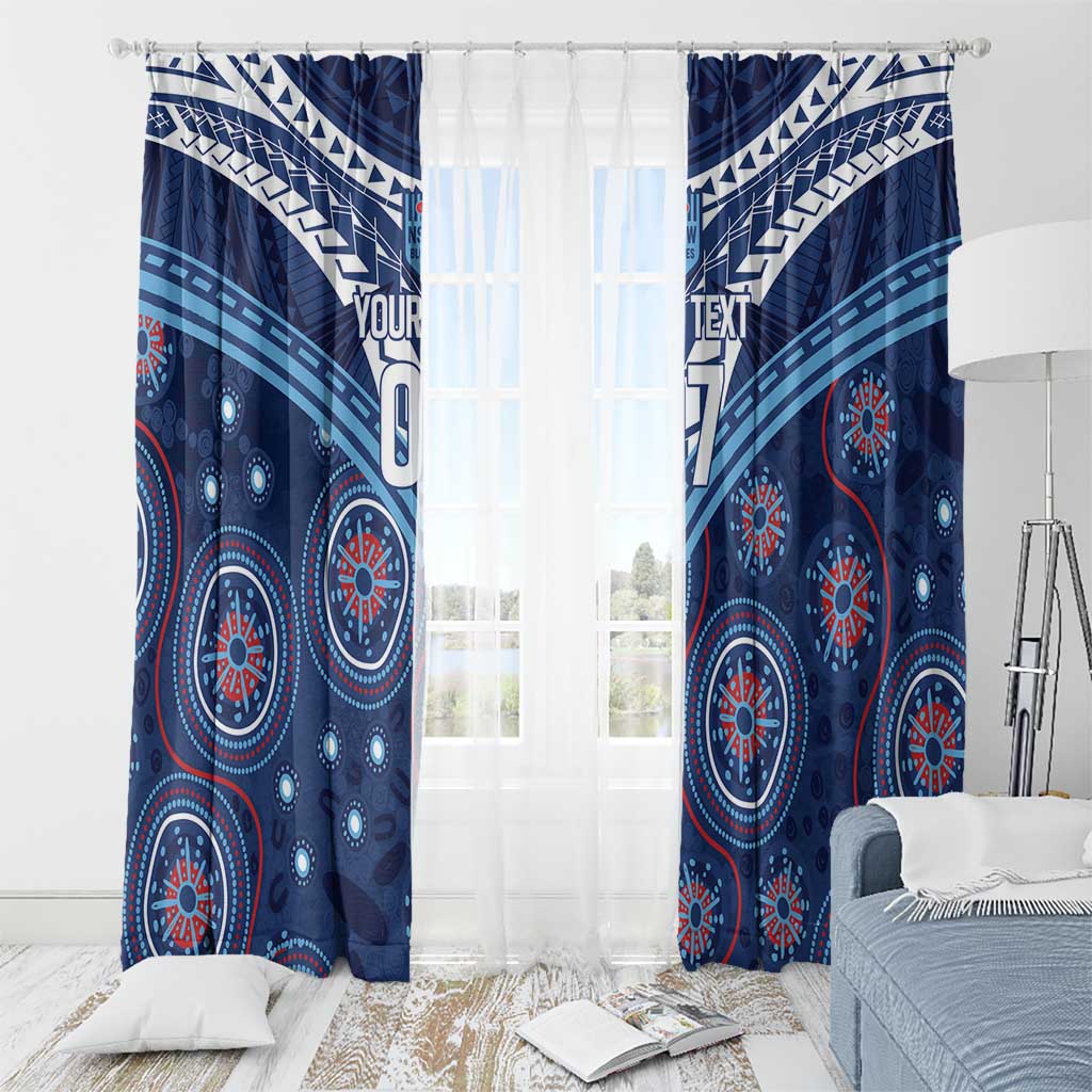Personalized Australia NSW Blues Window Curtain Indigenous Aboriginal Mix Polynesian Motifs