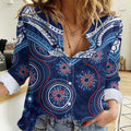Personalized Australia NSW Blues Women Casual Shirt Indigenous Aboriginal Mix Polynesian Motifs