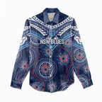 Personalized Australia NSW Blues Women Casual Shirt Indigenous Aboriginal Mix Polynesian Motifs