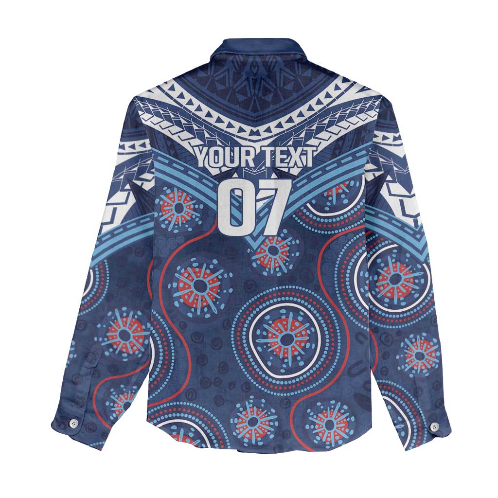 Personalized Australia NSW Blues Women Casual Shirt Indigenous Aboriginal Mix Polynesian Motifs