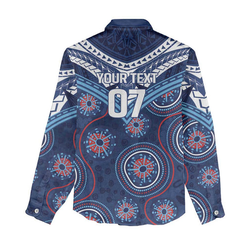 Personalized Australia NSW Blues Women Casual Shirt Indigenous Aboriginal Mix Polynesian Motifs