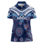 Personalized Australia NSW Blues Women Polo Shirt Indigenous Aboriginal Mix Polynesian Motifs