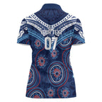 Personalized Australia NSW Blues Women Polo Shirt Indigenous Aboriginal Mix Polynesian Motifs
