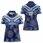 Personalized Australia NSW Blues Women Polo Shirt Indigenous Aboriginal Mix Polynesian Motifs