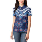 Personalized Australia NSW Blues Women Polo Shirt Indigenous Aboriginal Mix Polynesian Motifs
