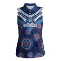 Personalized Australia NSW Blues Women Sleeveless Polo Shirt Indigenous Aboriginal Mix Polynesian Motifs