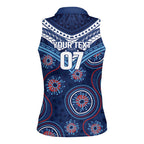 Personalized Australia NSW Blues Women Sleeveless Polo Shirt Indigenous Aboriginal Mix Polynesian Motifs