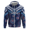 Personalized Australia NSW Blues Zip Hoodie Indigenous Aboriginal Mix Polynesian Motifs