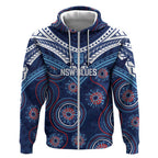 Personalized Australia NSW Blues Zip Hoodie Indigenous Aboriginal Mix Polynesian Motifs