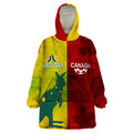 personalised-australia-vs-canada-soccer-wearable-blanket-hoodie-matildas-with-maple-leaves