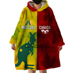 personalised-australia-vs-canada-soccer-wearable-blanket-hoodie-matildas-with-maple-leaves