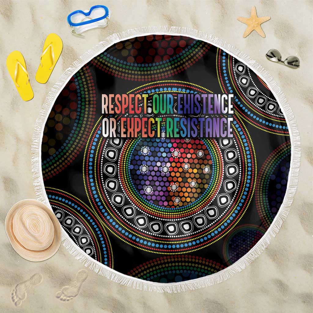 Australia Indigenous Beach Blanket First Nation LGBT - Respect Our Existence - Aussie Hoodie
