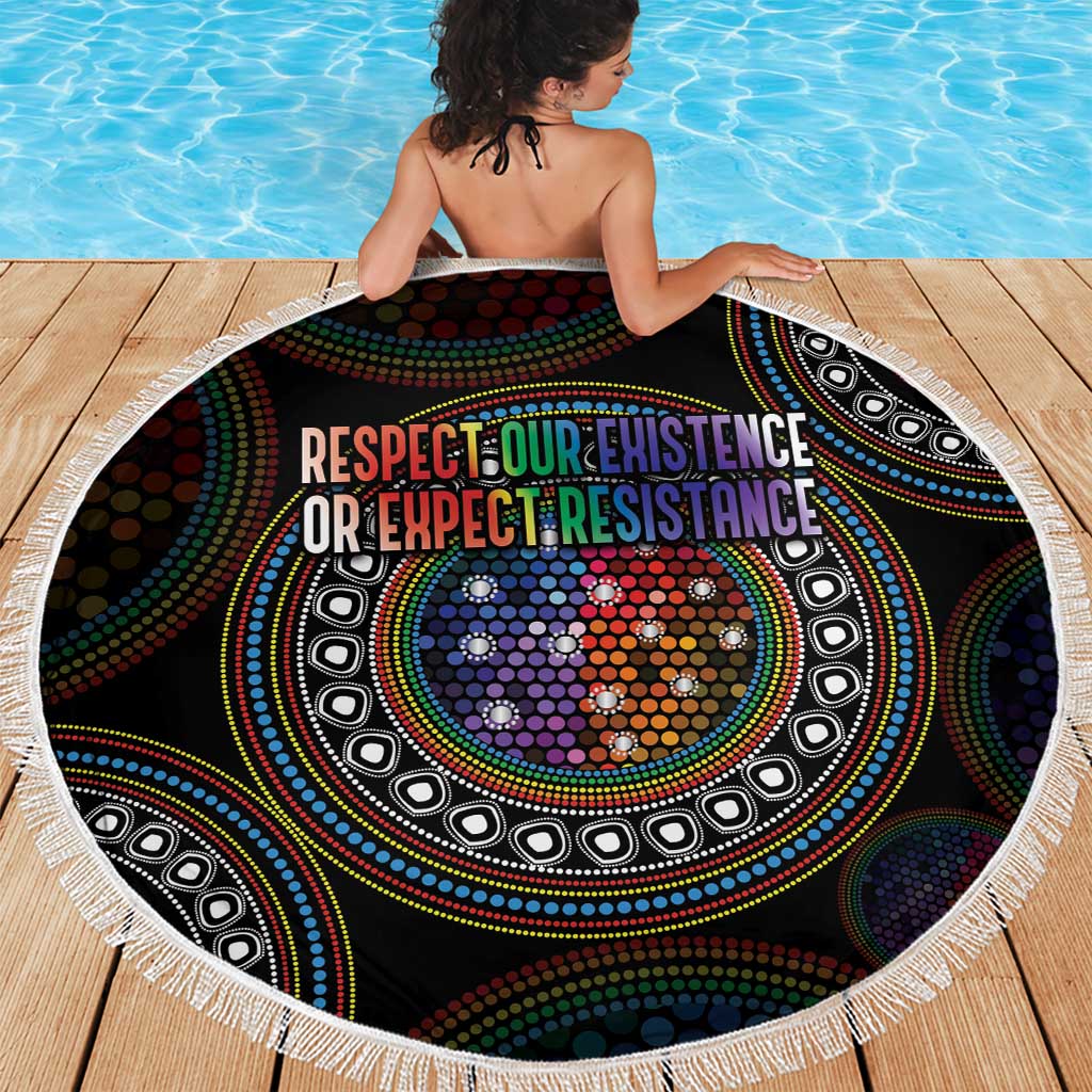 Australia Indigenous Beach Blanket First Nation LGBT - Respect Our Existence - Aussie Hoodie
