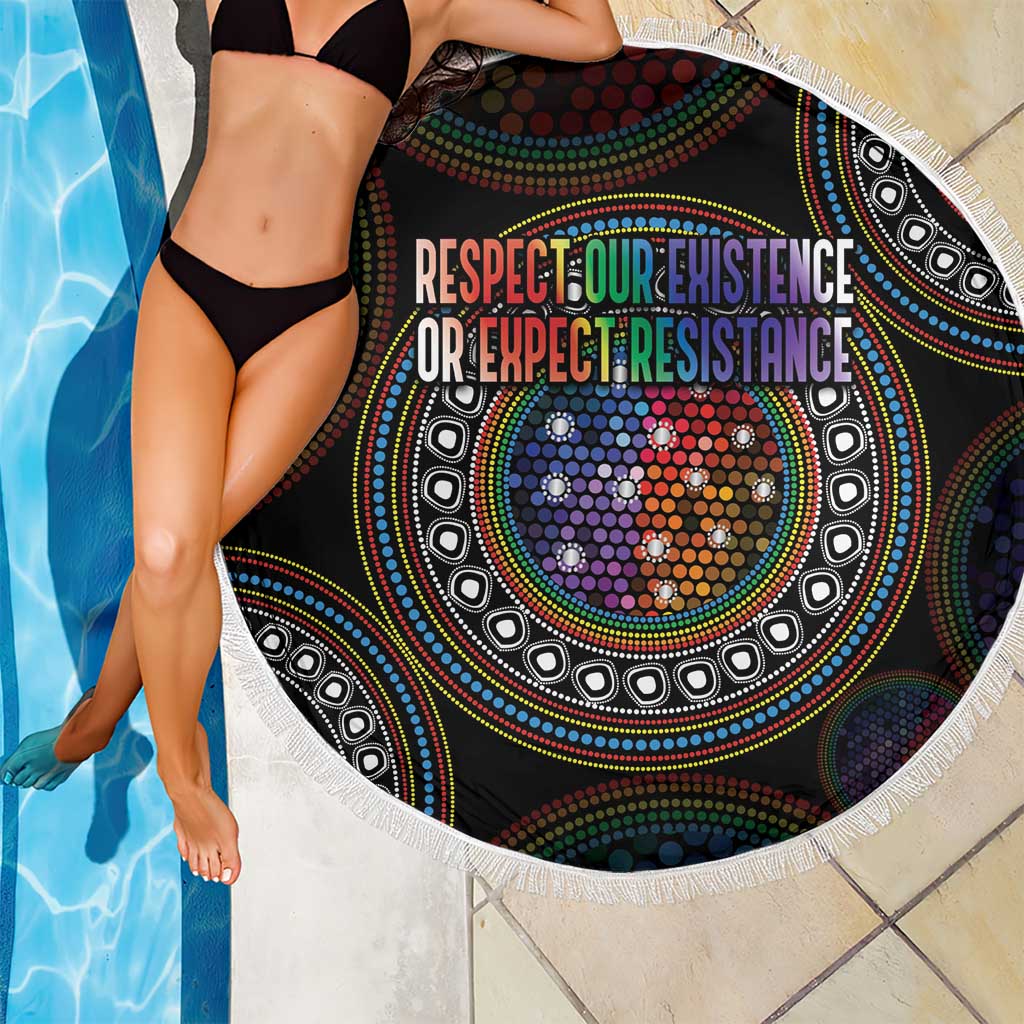 Australia Indigenous Beach Blanket First Nation LGBT - Respect Our Existence - Aussie Hoodie