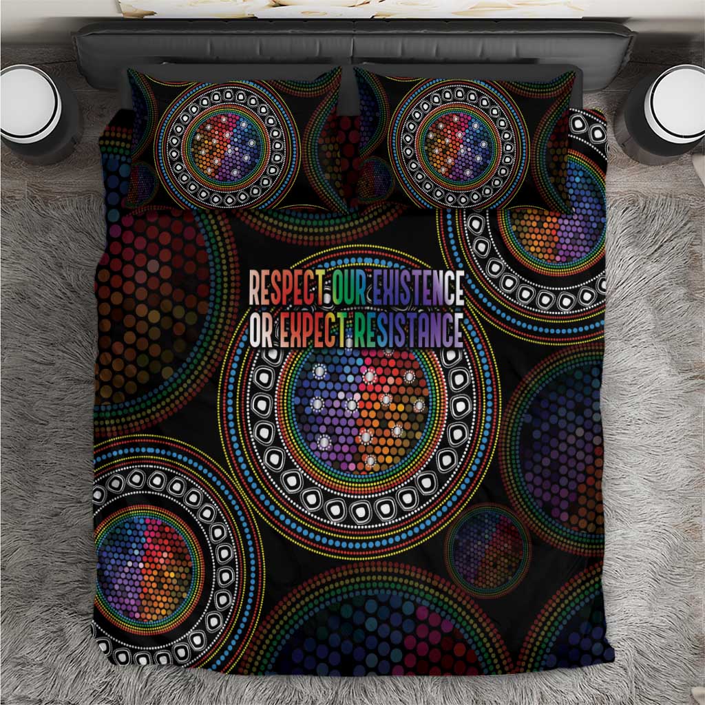 Australia Indigenous Bedding Set First Nation LGBT - Respect Our Existence - Aussie Hoodie