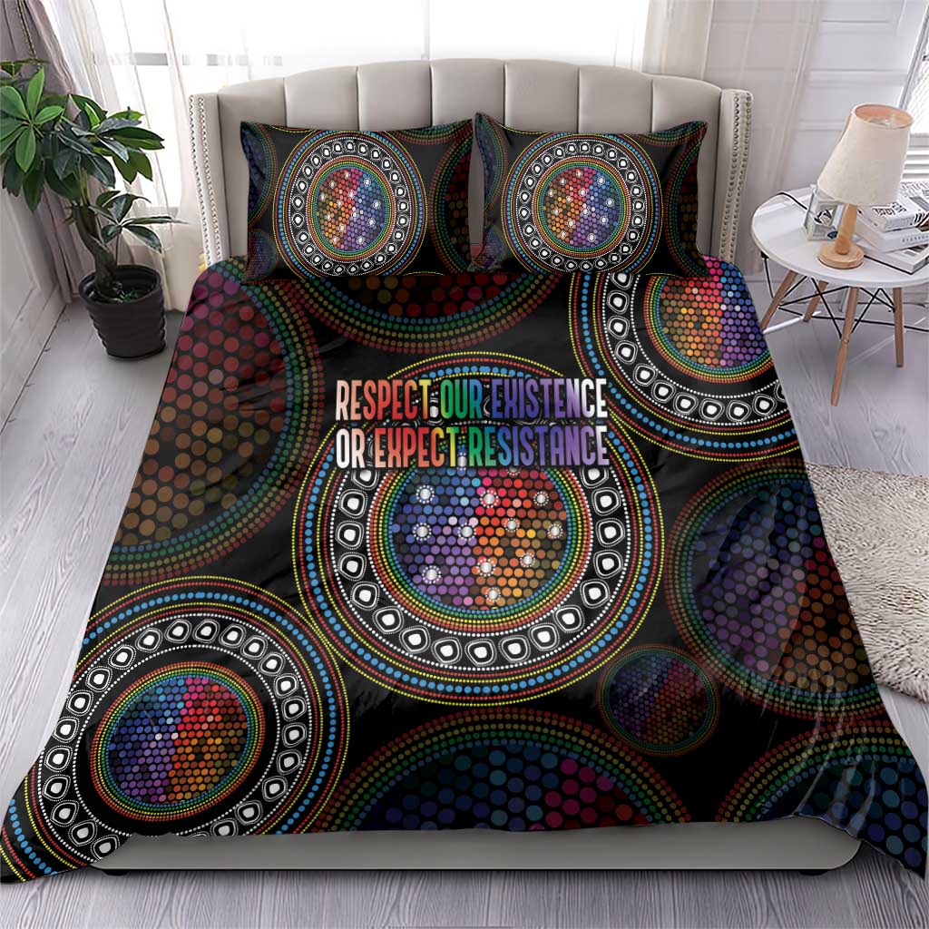 Australia Indigenous Bedding Set First Nation LGBT - Respect Our Existence - Aussie Hoodie