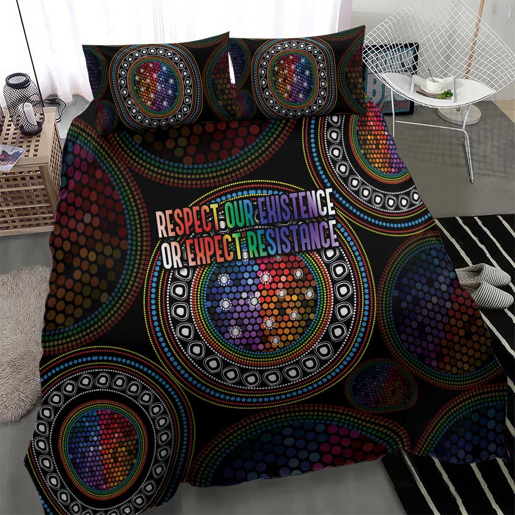 Australia Indigenous Bedding Set First Nation LGBT - Respect Our Existence - Aussie Hoodie