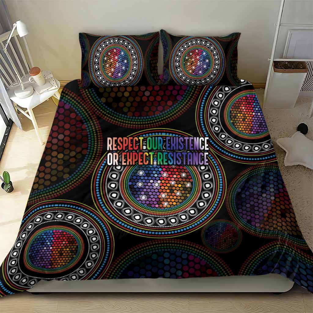 Australia Indigenous Bedding Set First Nation LGBT - Respect Our Existence - Aussie Hoodie