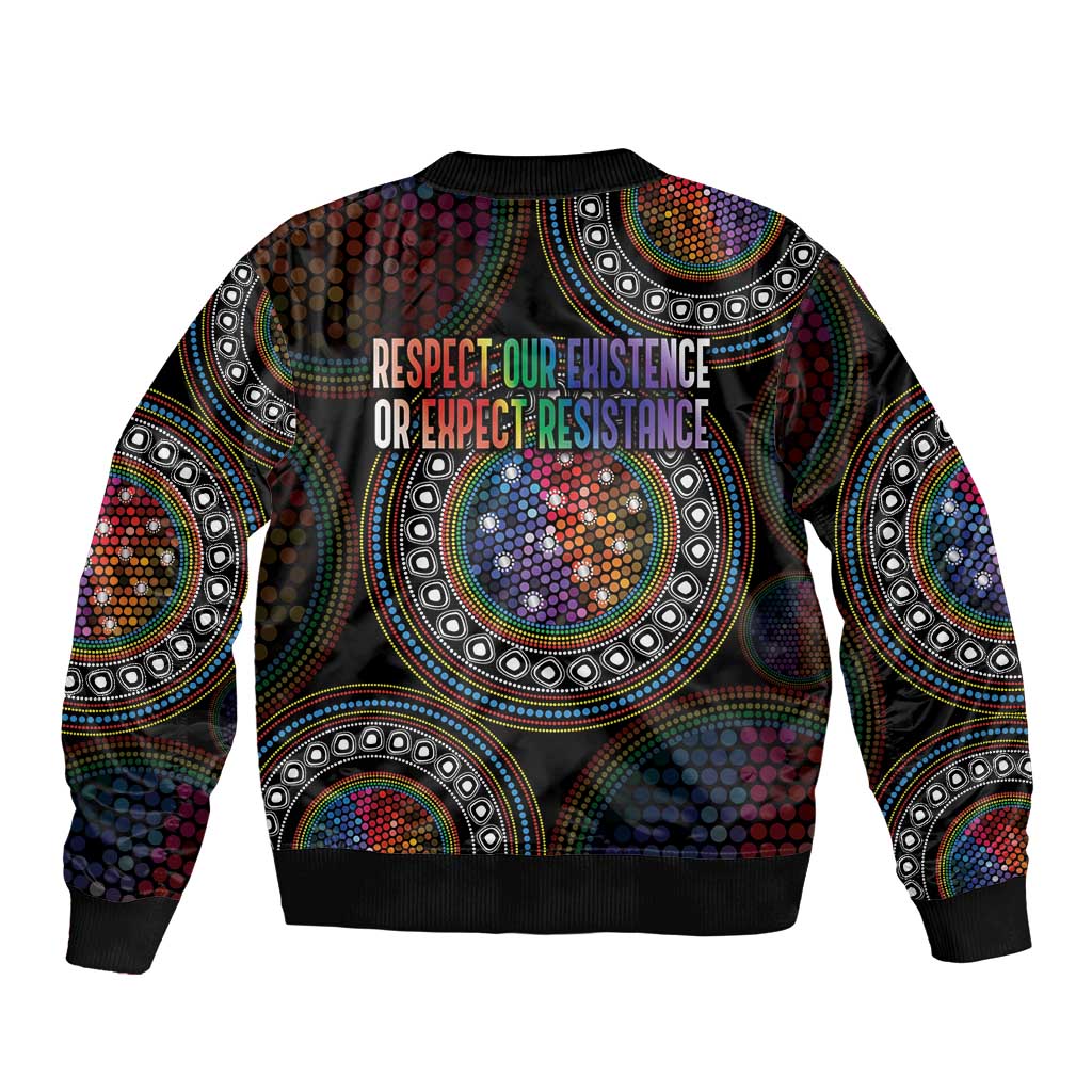 Australia Indigenous Bomber Jacket First Nation LGBT - Respect Our Existence - Aussie Hoodie