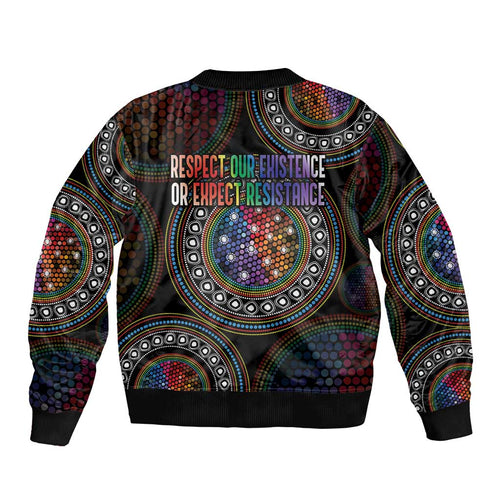 Australia Indigenous Bomber Jacket First Nation LGBT - Respect Our Existence - Aussie Hoodie