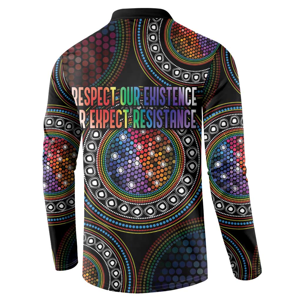Australia Indigenous Button Sweatshirt First Nation LGBT - Respect Our Existence - Aussie Hoodie