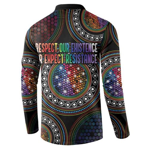 Australia Indigenous Button Sweatshirt First Nation LGBT - Respect Our Existence - Aussie Hoodie